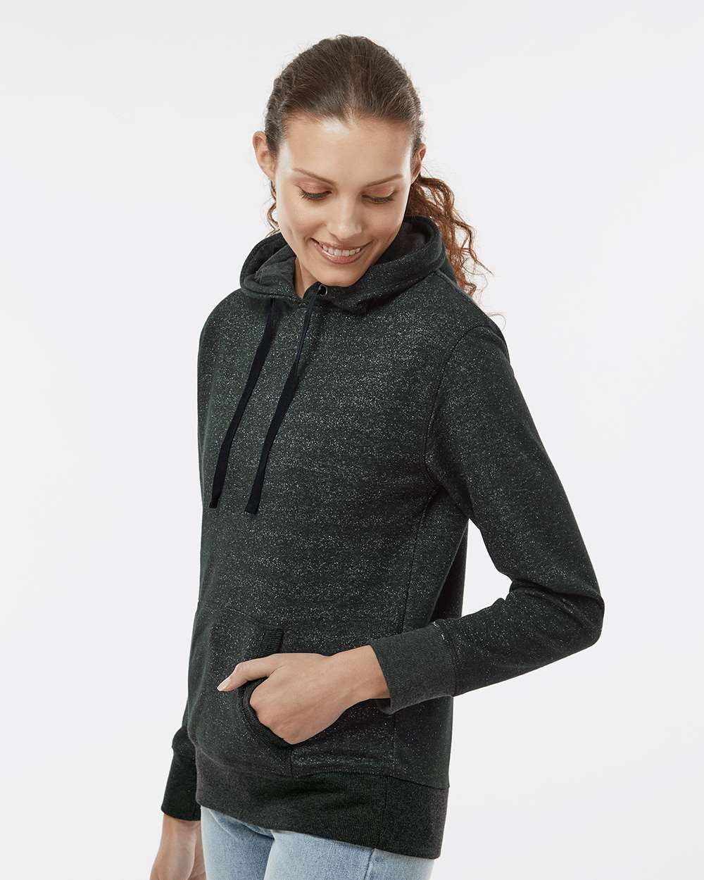 J. America NCAA Womens Ladies glitter french terry hooded sweatshirt - Image 3