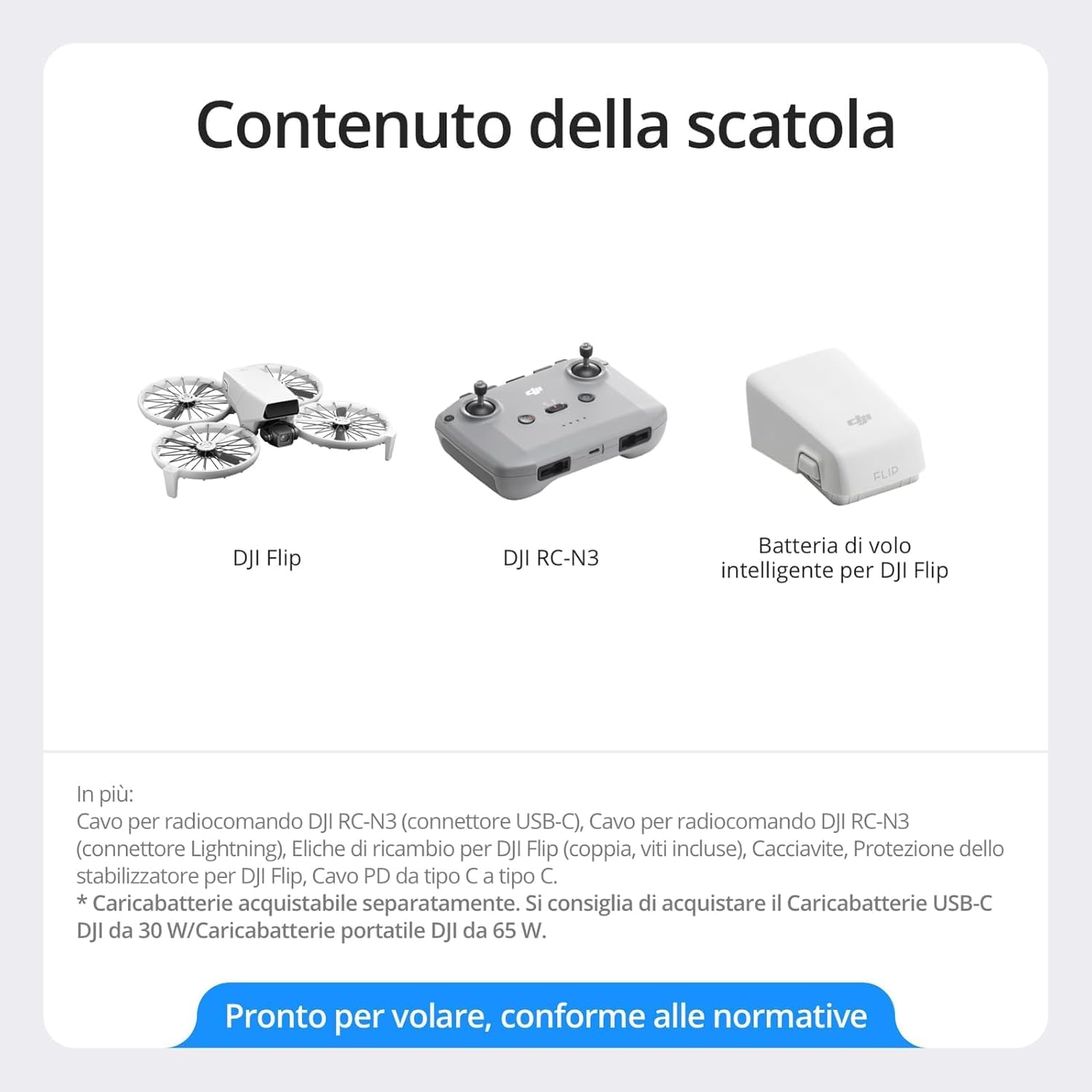 DJI Flip (RC-N3), drone con fotocamera UHD 4K per adulti, < 249 g | Gimbal 3 assi, trasmissione video da 13 km, decollo dalla mano, ritorno auto, 1 batteria, autonomia 31 min, volo intelligente