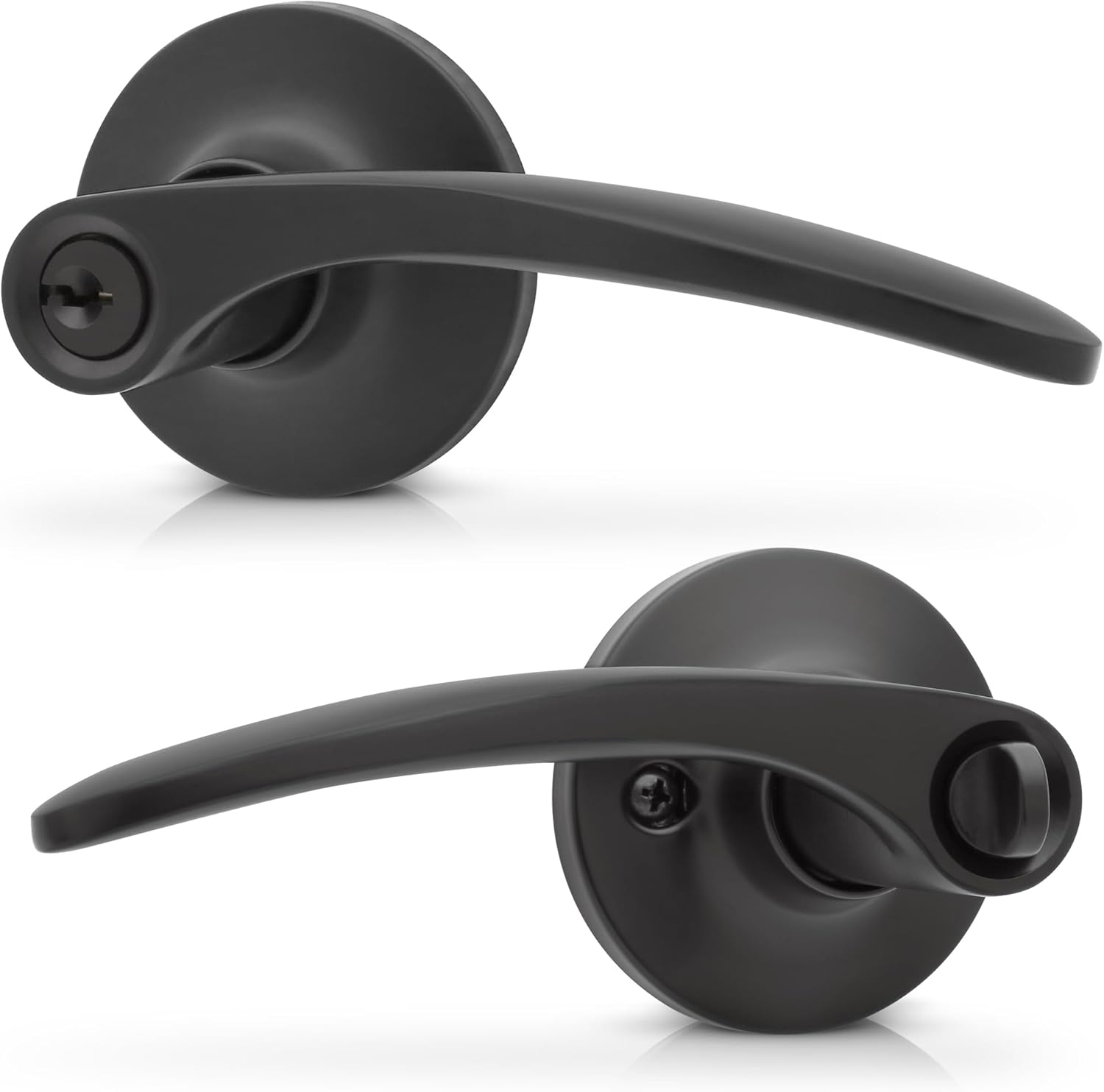 Honeywell Safes & Door Locks Interior Door Handle – Lever Door Handle with Reversible Design, Matte Black, Keyed Entry Function, Easy-to-Install Door Handles for Home & Office - 8108700