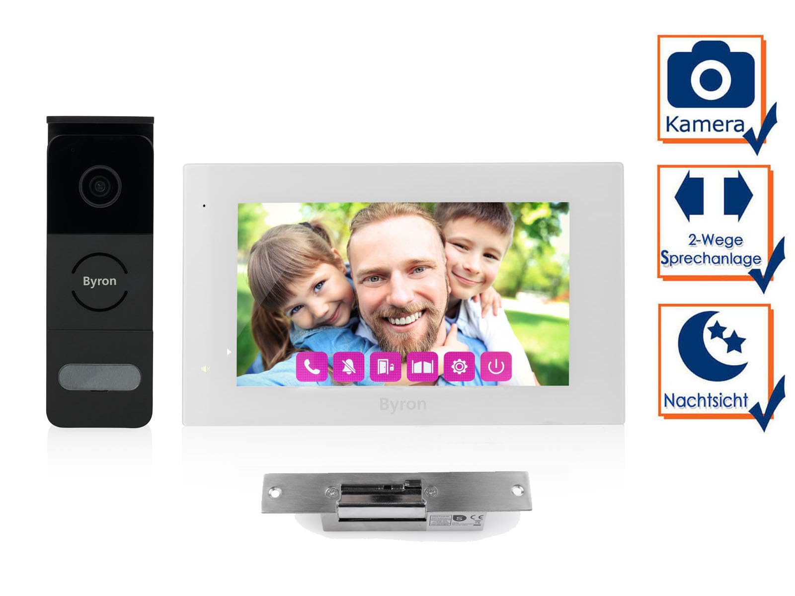 Einfamilienhaus Video Türsprechanlage mit Kamera, 7 Zoll Touchscreen & Türöffner