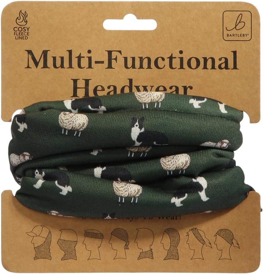 Bartleby Multi-Functional Fleece-Lined Snood One Size Adjustable Toggle 8 Ways to Wear Warm Breathable Neck Warmer for Outdoor Work, Sports & Walking Animal & Print Designs