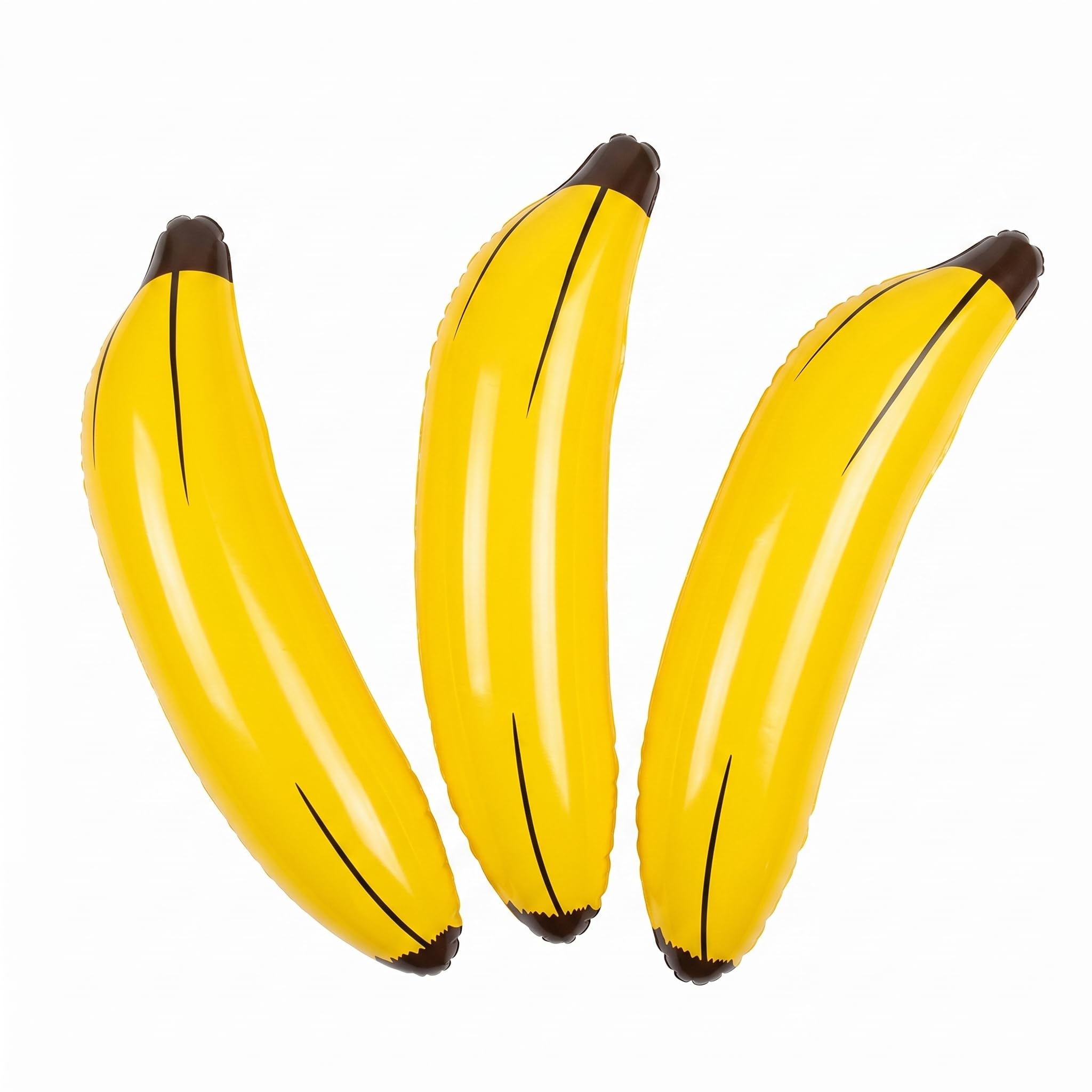 3 Pcs Inflatable Banana,60cm Giant Inflatables Bananas,Inflatable Pool Props,Yellow Blow Up Banana Pool Party Accessories,Tropical Party Decorations for Photo Booth,Water Fun,Summer Events,Hen Parties