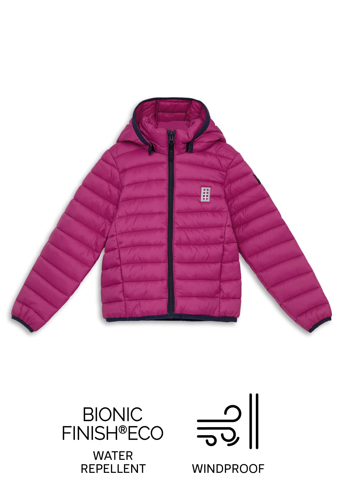 Kabooki LEGO® Gefütterte Jacke für Kinder - Winddichte Frühlings- und Herbstjacke mit Abnehmbarer Kapuze und Reflektoren | Bequeme LEGO® Jacke für Mädchen und Jungen