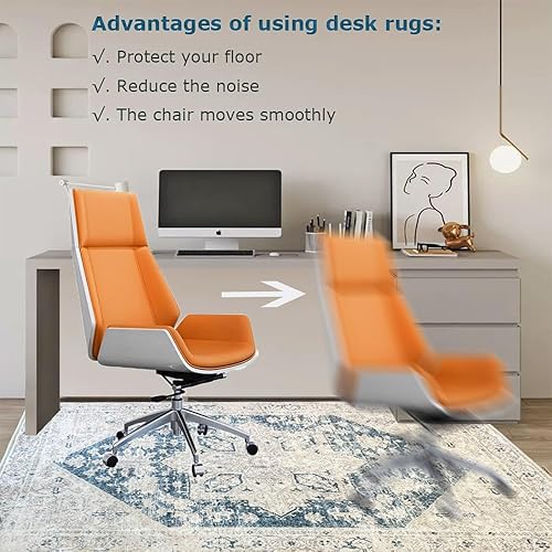Miniatura 4 de Tapete para silla de oficina para suelo de madera dura, 36 x 48 x 0.24 pulgadas de grosor, alfombra de escritorio para silla rodante en suelo de