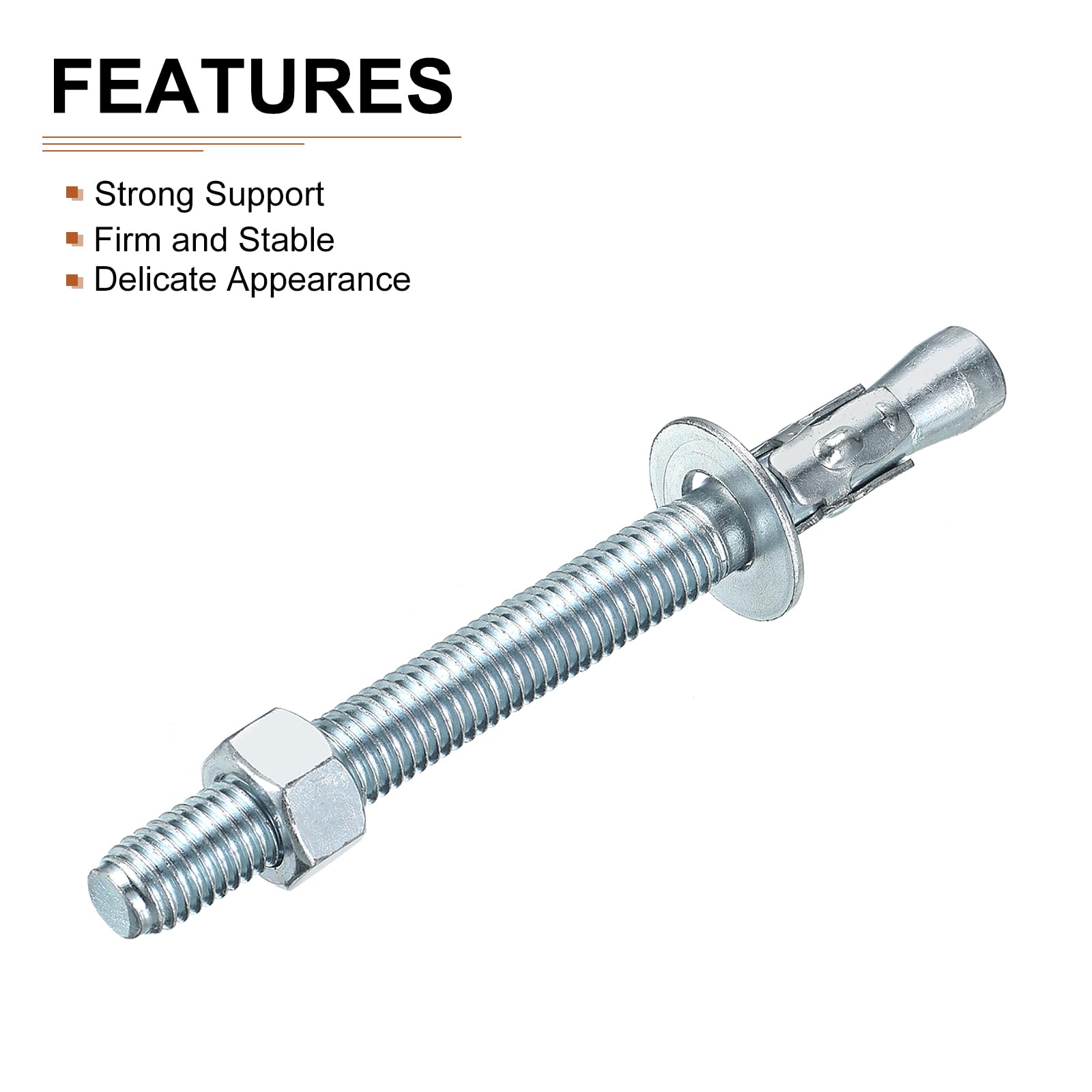 DTGN 1/2" x 5-1/2" Wedge Anchors, 10Pack, Good for Cement and Concrete Wall - Image 3