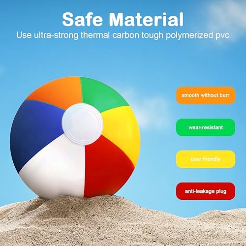 Miniatura 2 de UMUACCAN Paquete de 12 pelotas de playa inflables, bola de playa de 12 pulgadas a granel para niños, juego de agua, actividades al aire libre,