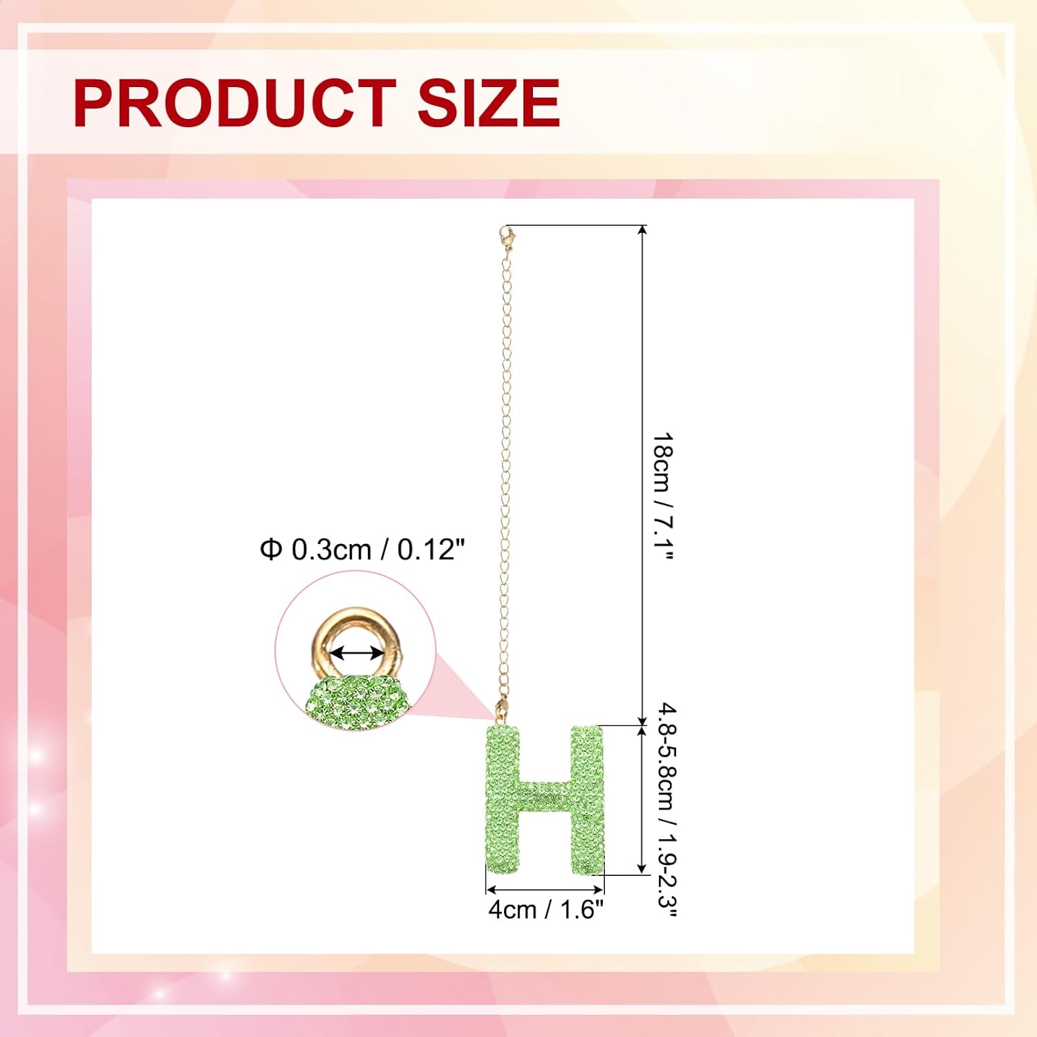 PATIKIL Letter Bag Charm, Bling Glitter Letter Charm Initial Letter Keychains for Woman Bag Accessories Backpack - Image 2