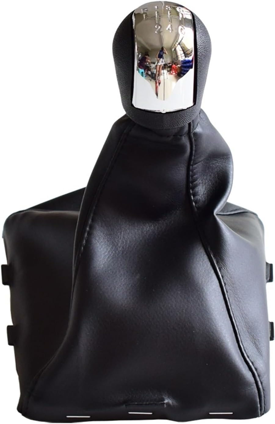 Car Shift Knob For Chrome Leather Car Shift Gear Knob Lever Gaitor Boot Cove For Opel For Vectra C 20022005(C-6-Boot)