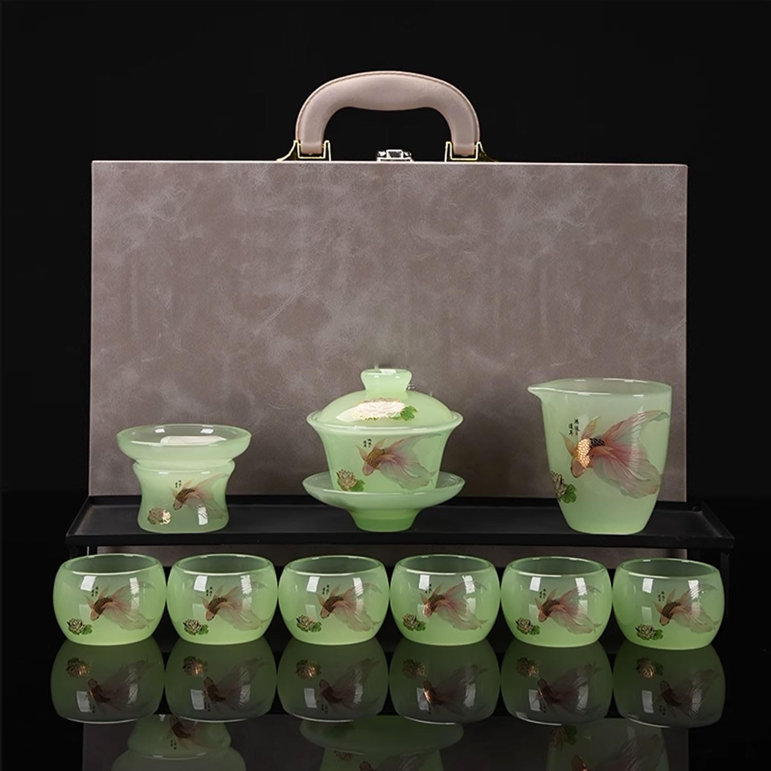Teeservice, Teeservice, Teetassen-Set, Glas-Teeservice, Haushaltsterrine, Teekanne, Kung-Fu-Teeset, Geschenkbox Beauty Comes