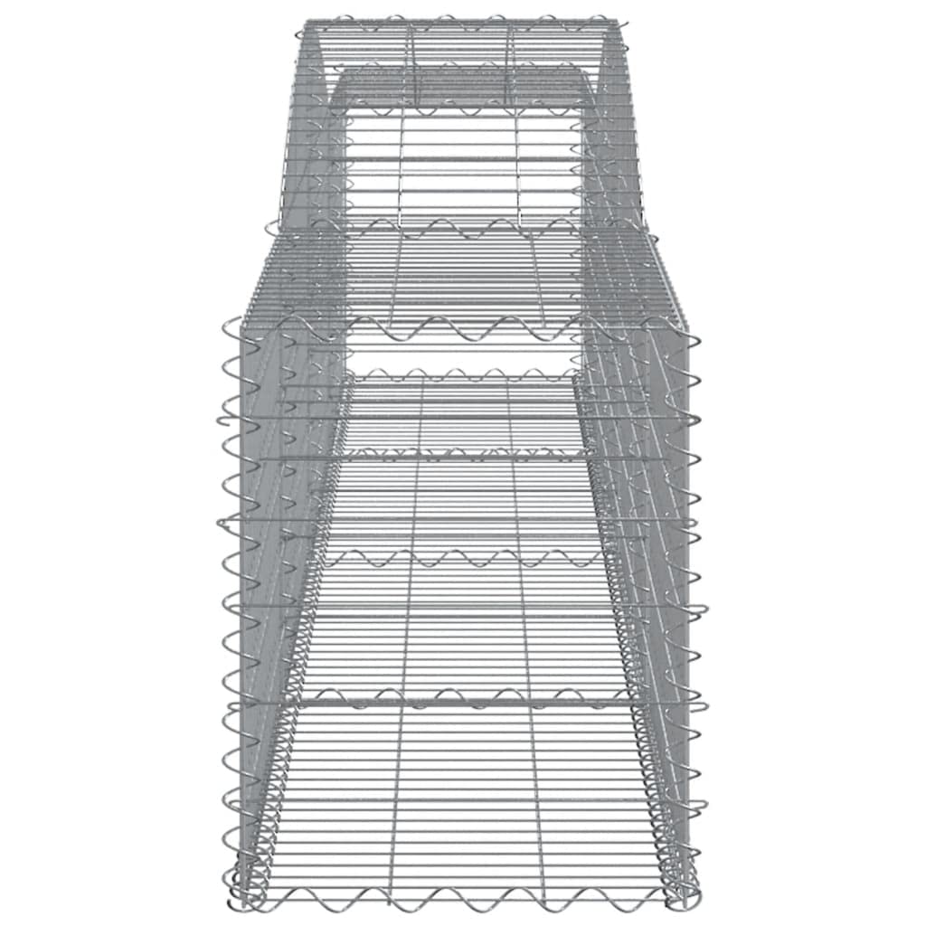 Gabionenkorb 9er Set Gabionenwand Bogen 400x50x60/80 cm Silber