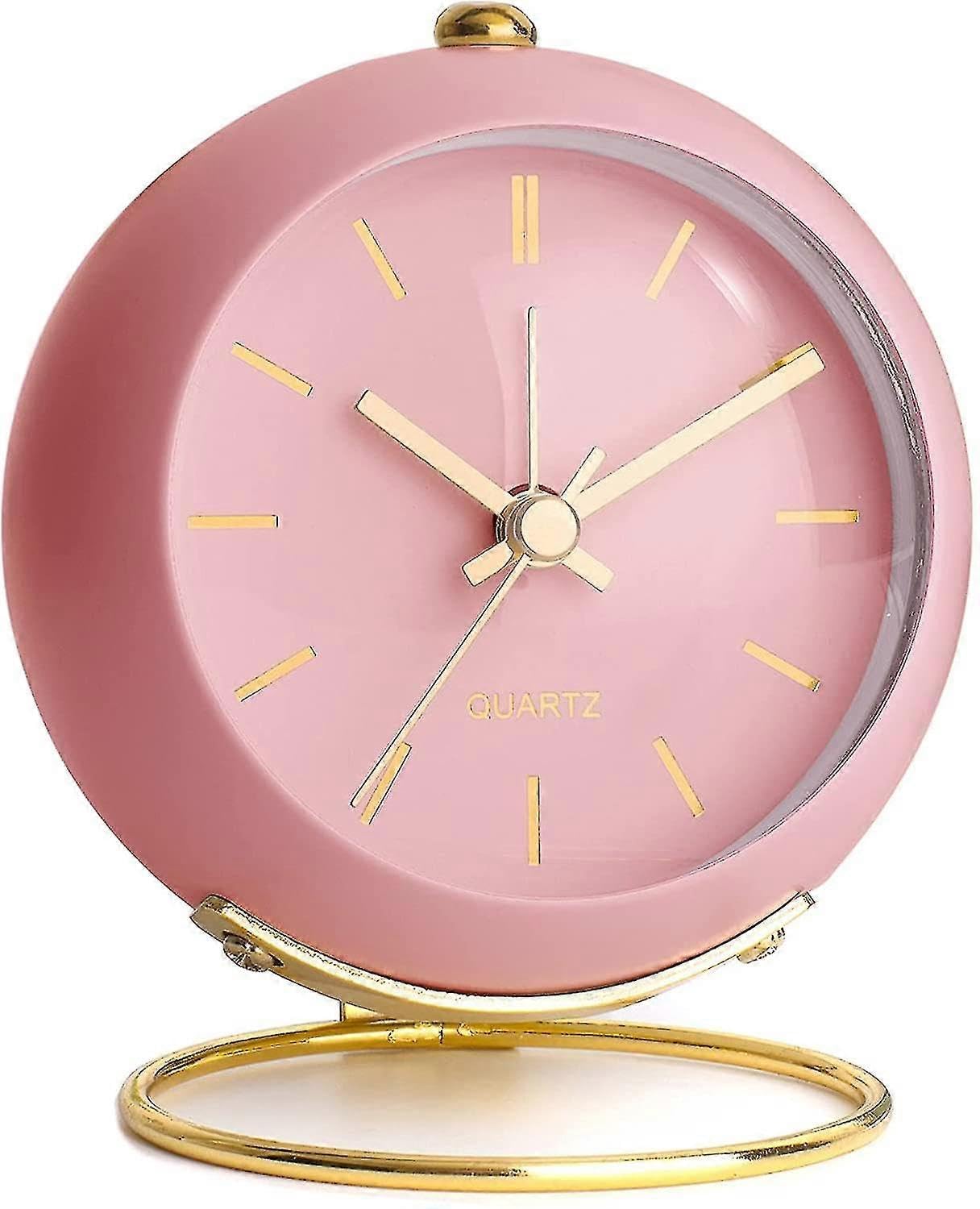 JOYHAPPST Battery Operated Desk Alarm Clocks With Light,retro Silent No Ticking Analog Small Clock,loud Vintage Table Alarm Clocks For Bedside/bedroom (blue)