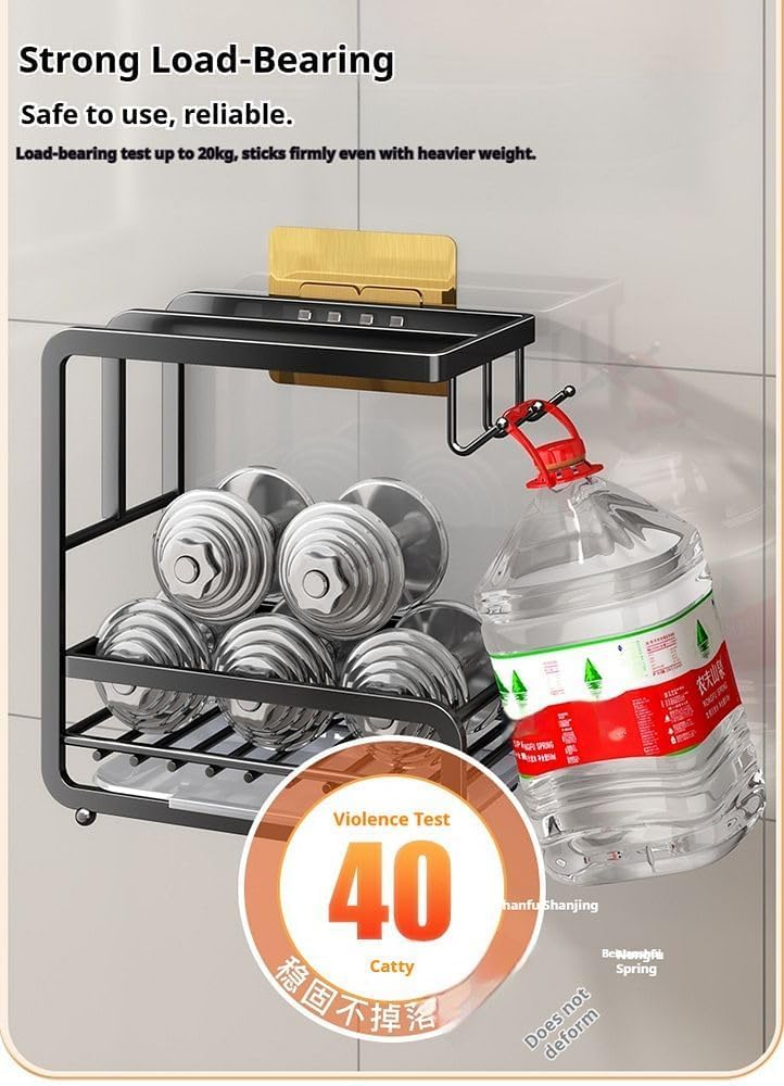 Escurridor de platos con bandeja de goteo extraíble, soporte para paños de cocina, organizador para secar fregaderos y encimeras, ahorra espacio (Negro)