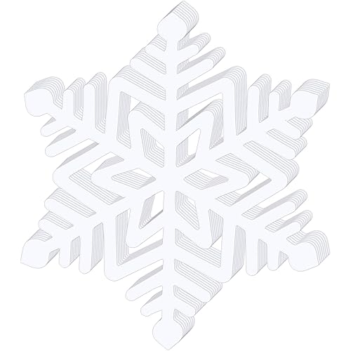 FOBSME 100 Pcs Paper Snowflake Cutouts 4.72x4.13 Inch Large White Paper Snowflake Die-Cuts Accents with Glue Points Winter Bulletin Board Decorations for Christmas Winter Holiday Classroom Party Decor
