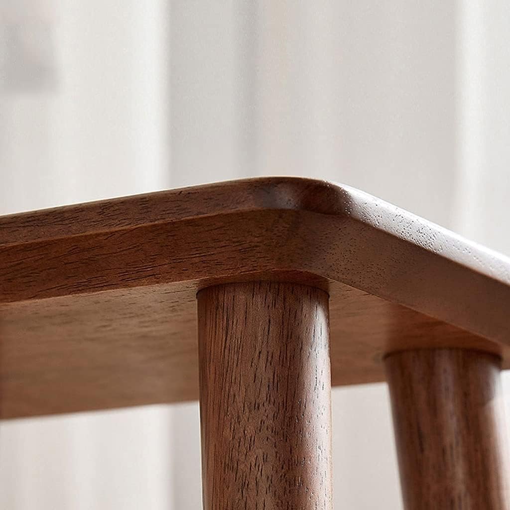 Minimalist Fashion Creative Solid Wood Stools Sofa Stools Shoe-Changing Square Stools Low Chairs for Bedroom Balcony Living Room Home Casual/Walnut a