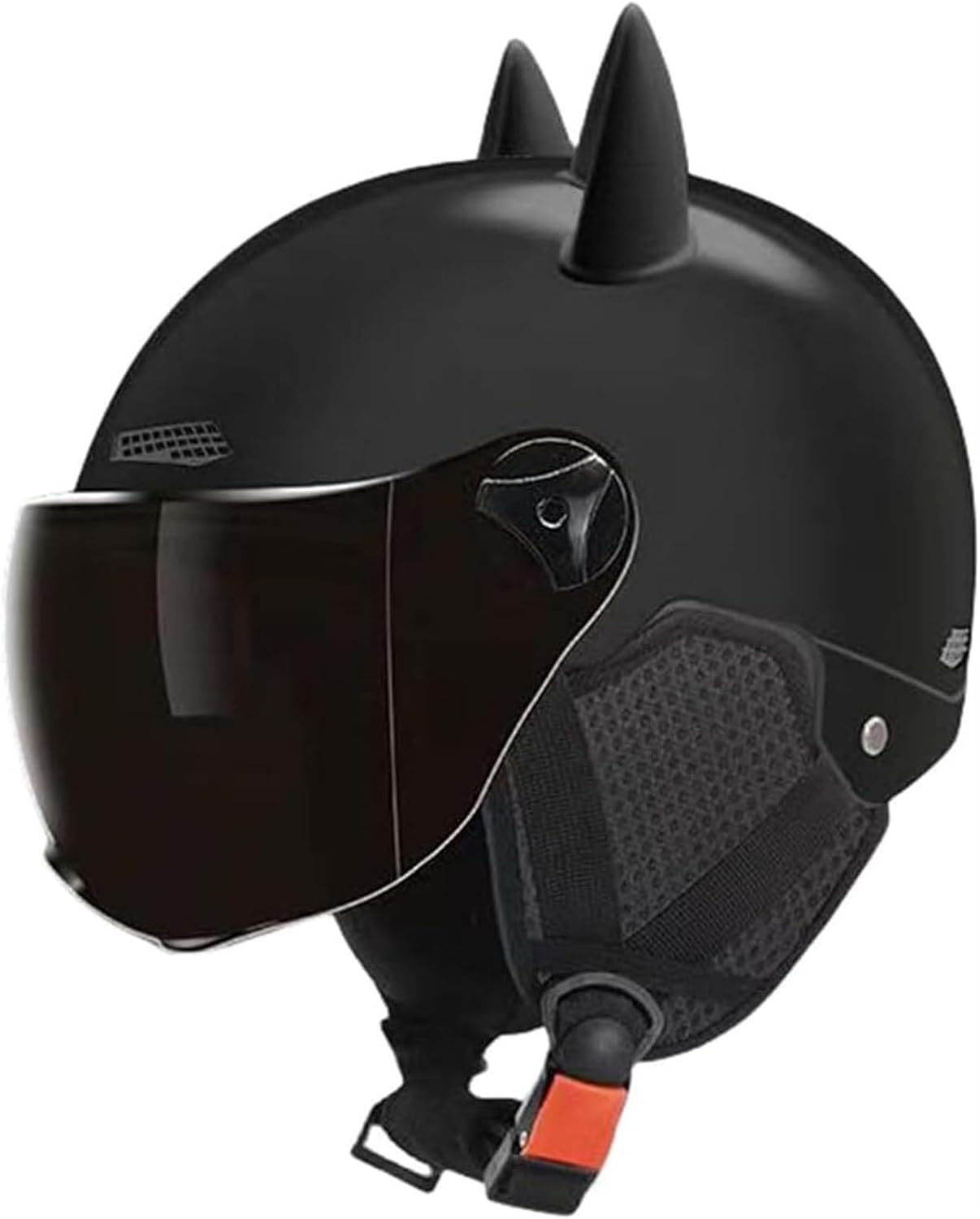 Youth 3/4 Motorcycle Open Face DOT Approved Helmet with Cat Ears,Riding Half Helmet with Visor,Street Scooter Moped Electric Dirt-Bike ATV Helmets for Adults Men Women