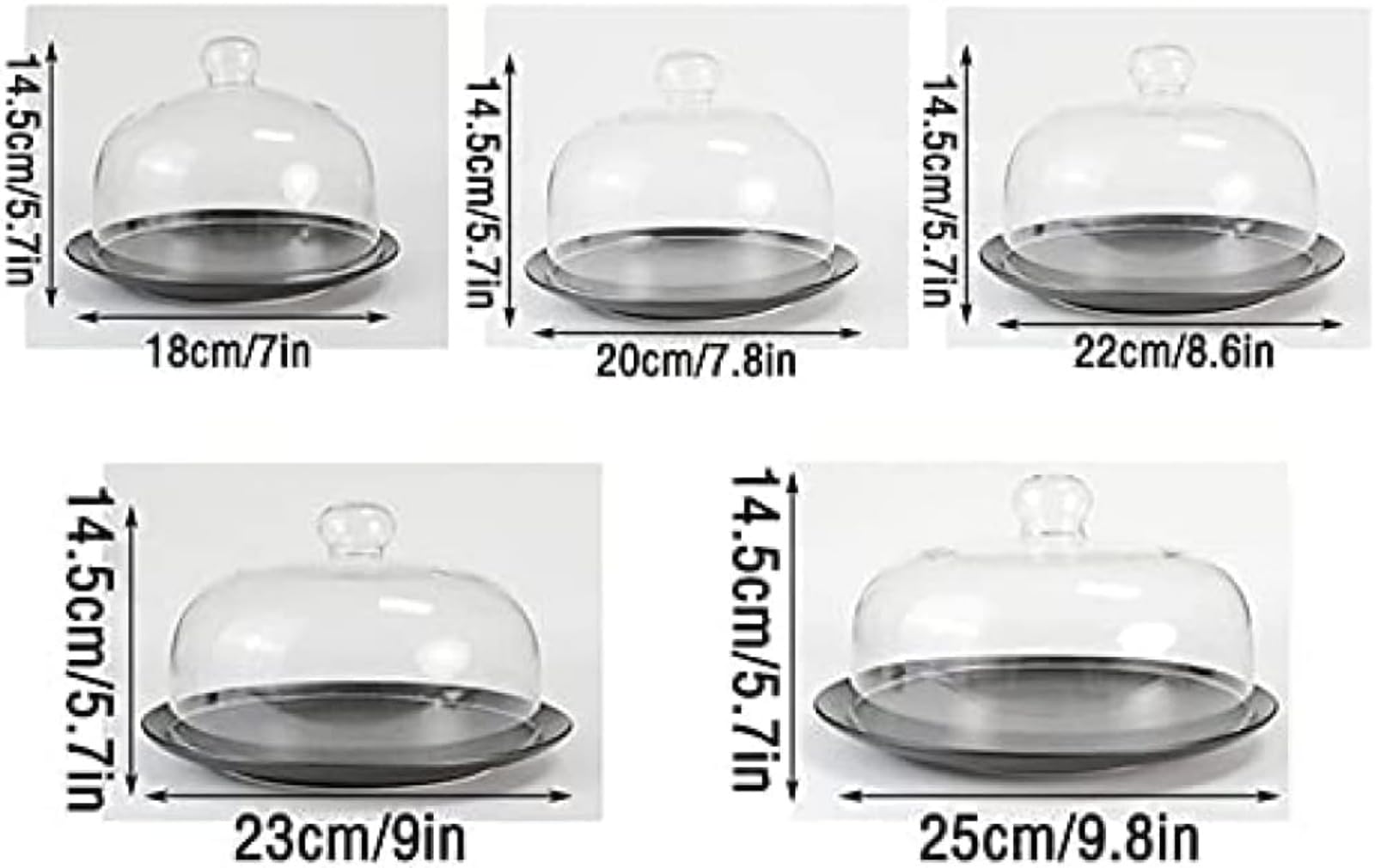 Copertura per forno a microonde in vetro borosilicato, copertura anti-schizzi, cupola multifunzione per torte con manico facile da impugnare, lavabile in lavastoviglie