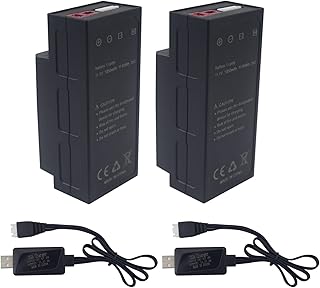 MOONZON 2PCS 11.1V 1050mAh 3S Upgrade Lithium Battery & 2PCS USB Charging Cable for MJX H16 H16P H16E H16H H16DR H16SC H16BM HB17 H16GT HP161 JC16EP RCM029 H07 H17 HB17 Remote Control Car