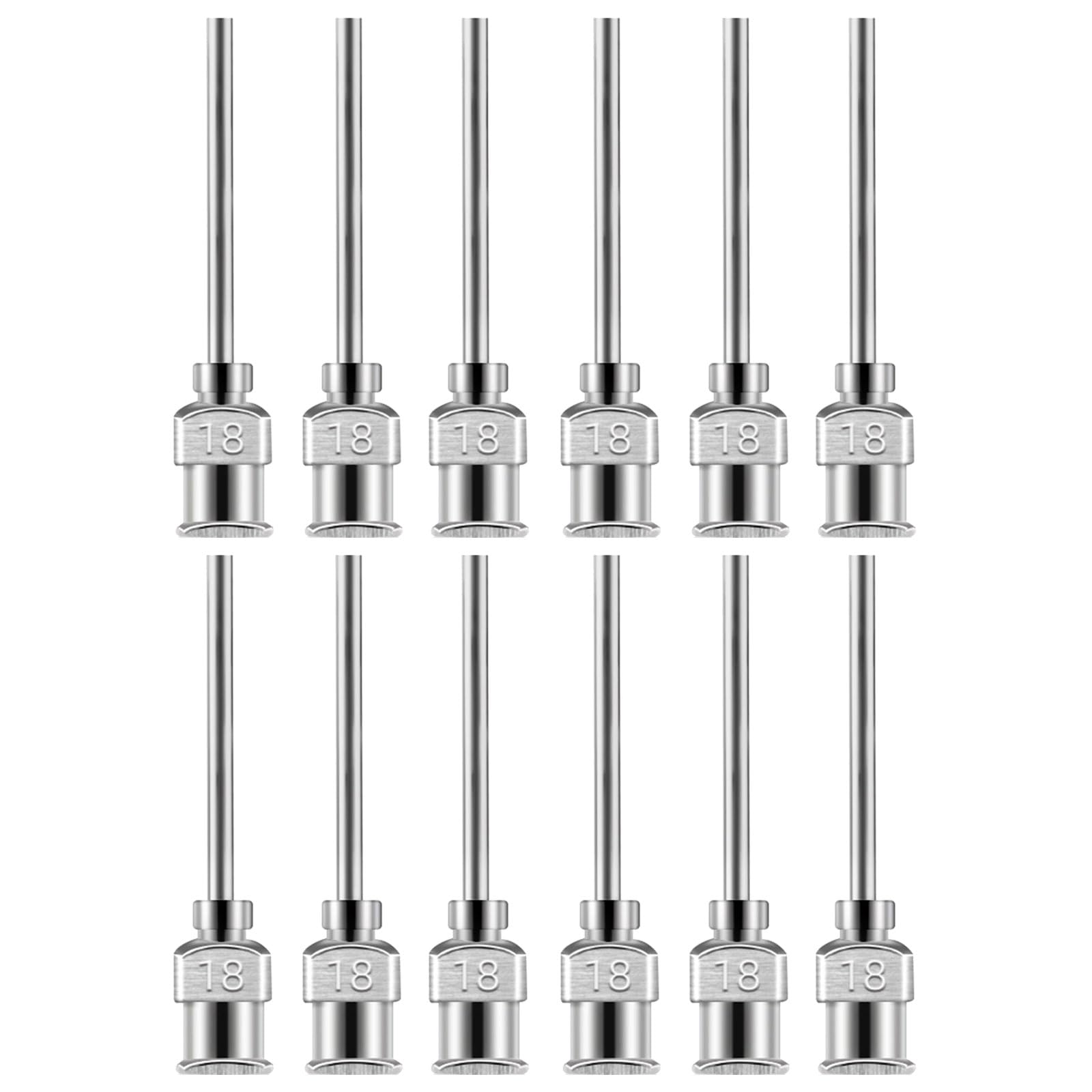 Uqezagpa 18G 12Pcs 38Mm Dispensing Needle Featuring Smooth Flows And Stainless Steel Construction For Precisions Tasks Lab Dispensing Needle & Accessories