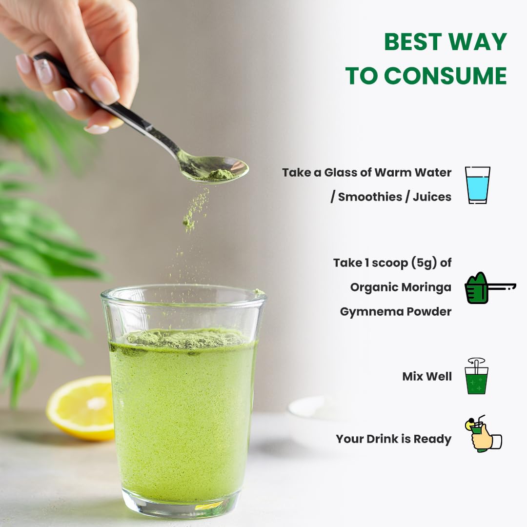 Naturyz Organic Moringa +Gymnema (Goodmar) Lean Wet Management for Powder | Blood sugar supports control, reduces crawings and increases metabolism. Energy | Detox | Immunity | USDA Organic Certified | Pesticides and Chemical - Mogi - 150 grams Naturyz Organic Moringa +Gymnema (Goodmar) Lean Wet Management for Powder | Blood sugar supports control, reduces crawings and increases metabolism. Energy | Detox | Immunity | USDA Organic Certified | Pesticides and Chemical - Mogi - 150 grams