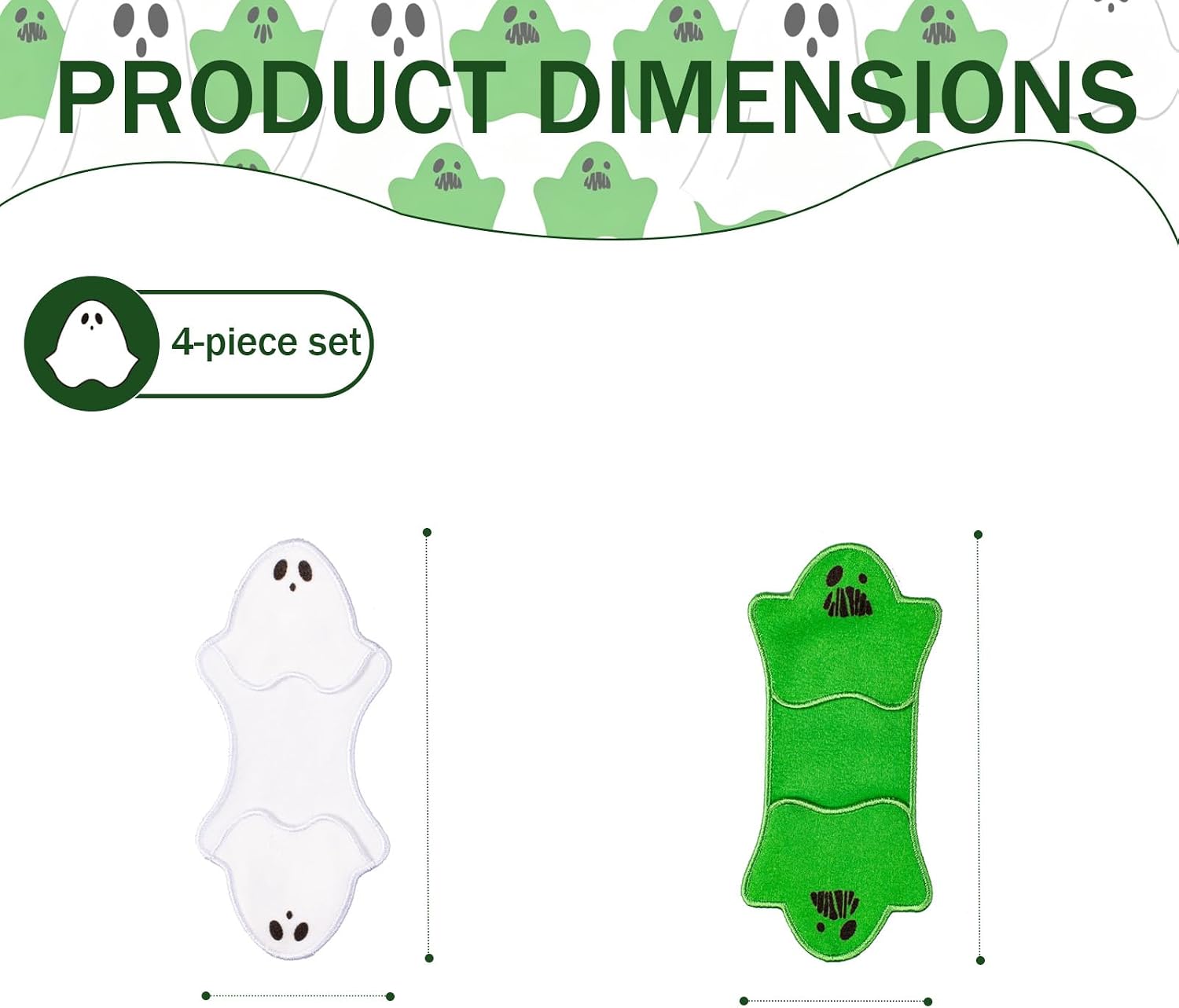 Finger Grip Microfiber Eyeglass Cleaning Cloth – Cute Ghost and Slime | Premium Microfiber Glasses Eyeglass Cleaner for Eyeglasses, Sunglasses, Phone Screens & Lenses(4 Pack) (green whie)