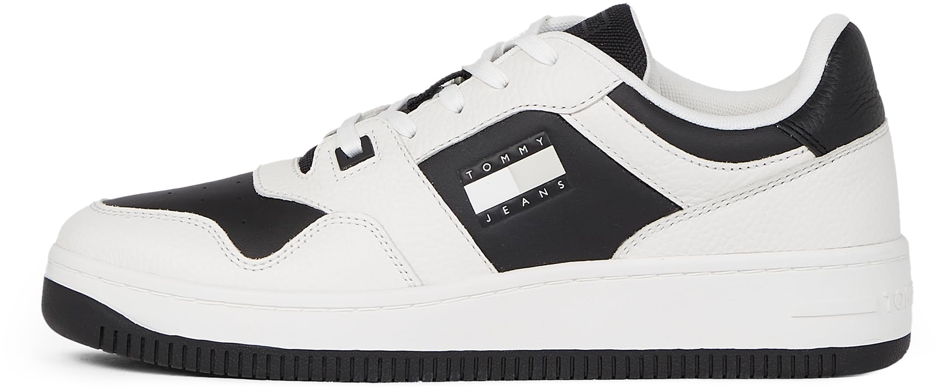Tommy Jeans Men’s Retro Basket Tumble Low Top Cupsole Trainers, White (Ecru), 6.5