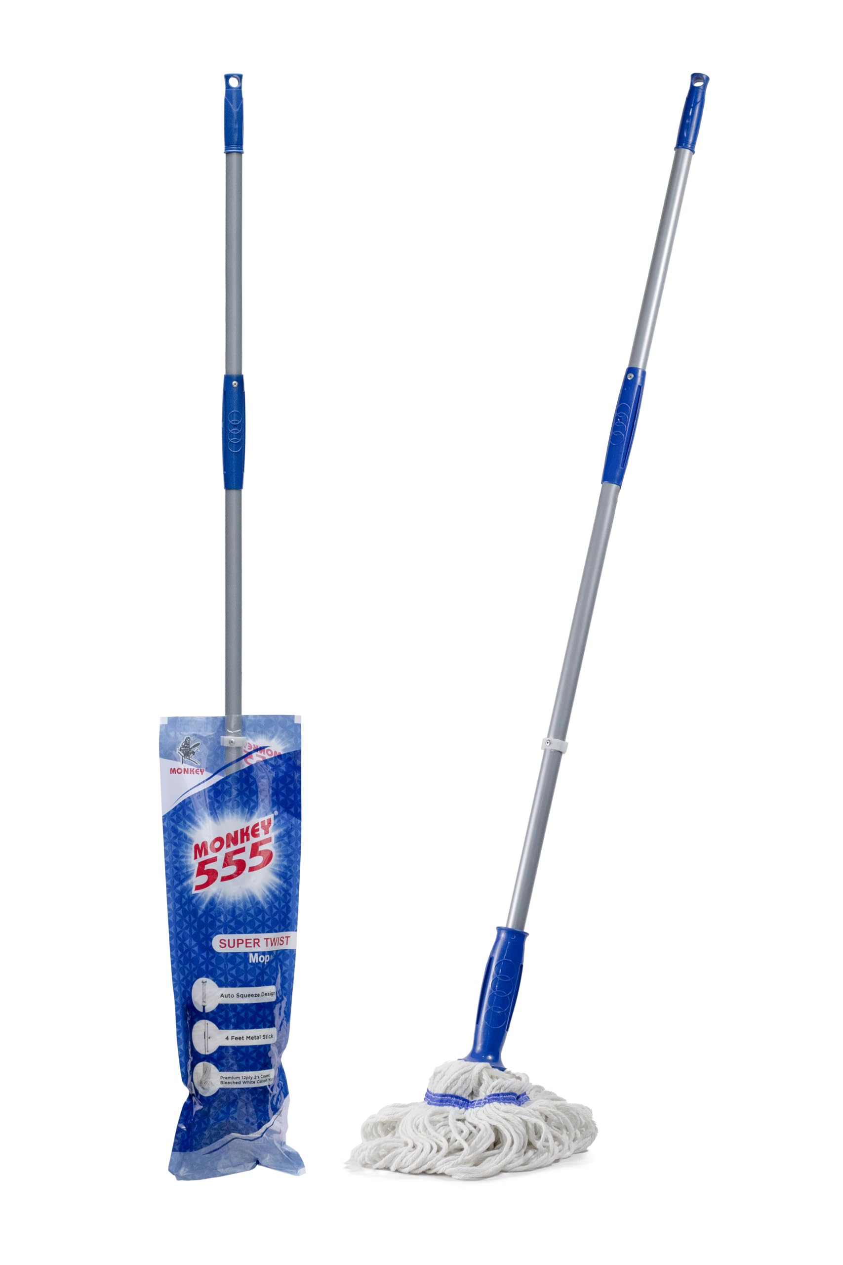 Monkey 555 Super Twist Mop, Self-Wringing Mechanism, Convenient