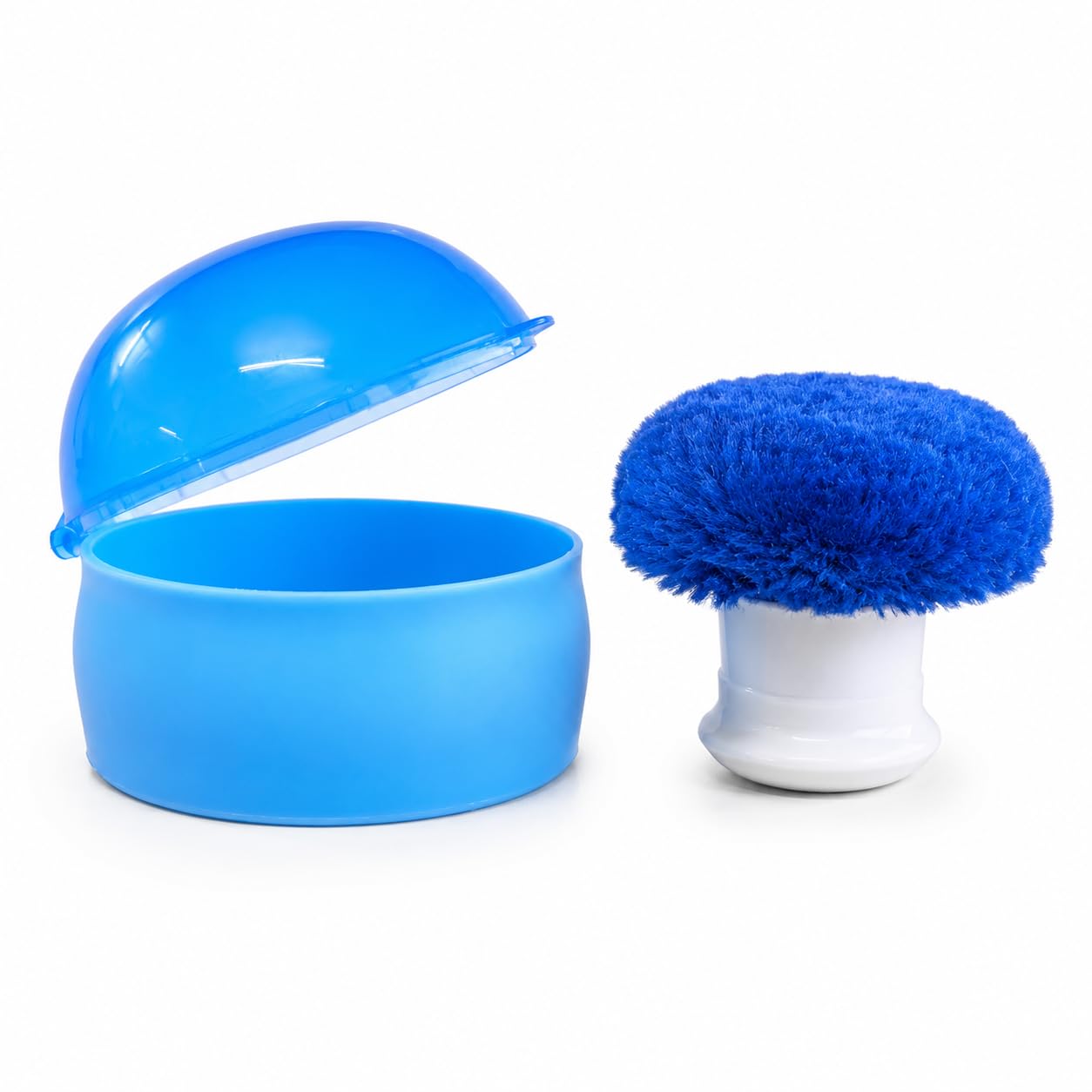 premium powder puff with container, soft and gentle on baby's skin, multicolor