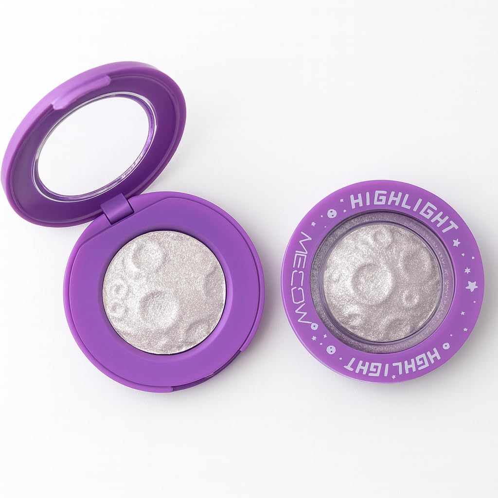 UFO Spaceship Shaped Face & Body Highlighter For Women | Glow Face Makeup Compact – High Shimmer, Matte & Luminous Finish – Holographic Galaxy-Inspired Cosmic Glow – Cool Tone, Party Ready | Ultra Blendable & Longlasting (Silver Shimmer)-image-28