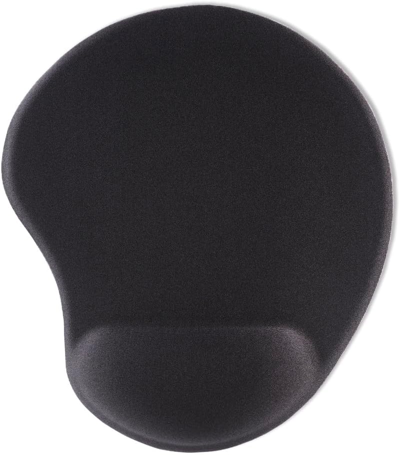 Hama Ergo Mini Mouse Pad - 2-in-1 Desk Mat with Integrated Wrist Rest, Non-Slip Bottom, Compact Size - Black