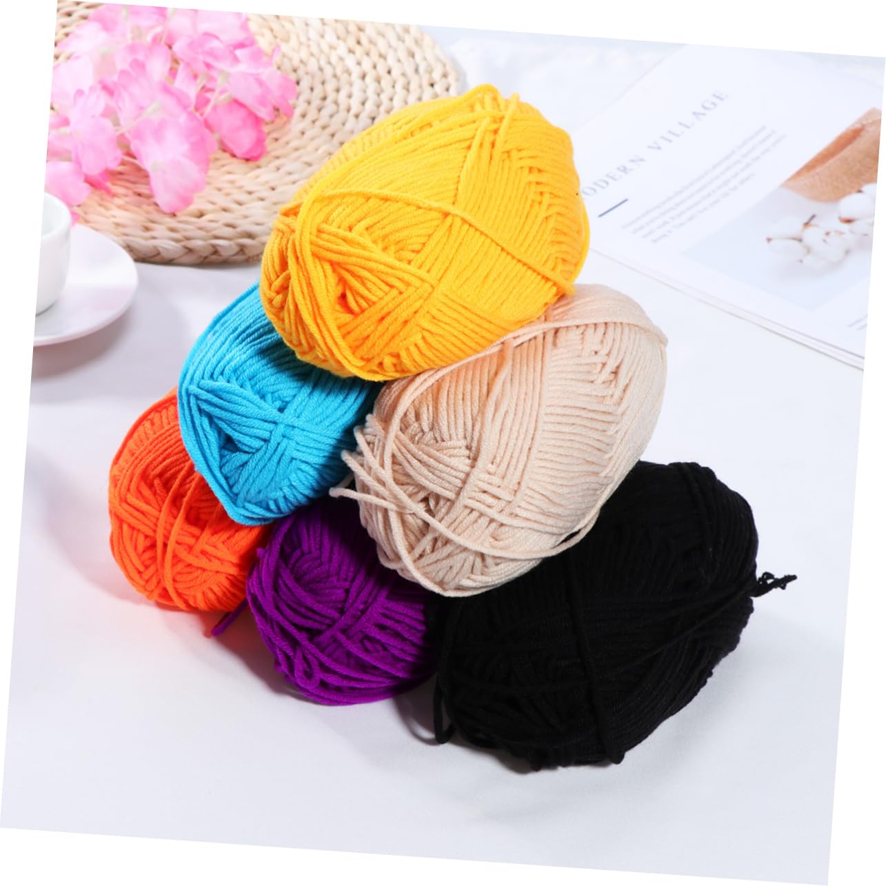 Filato di Cotone al Latte Filato Grosso Colore Casuale 50g 12 Pezzi Morbido e Lavabile in Lavatrice per Uncinetto per Sciarpe e Maglioni