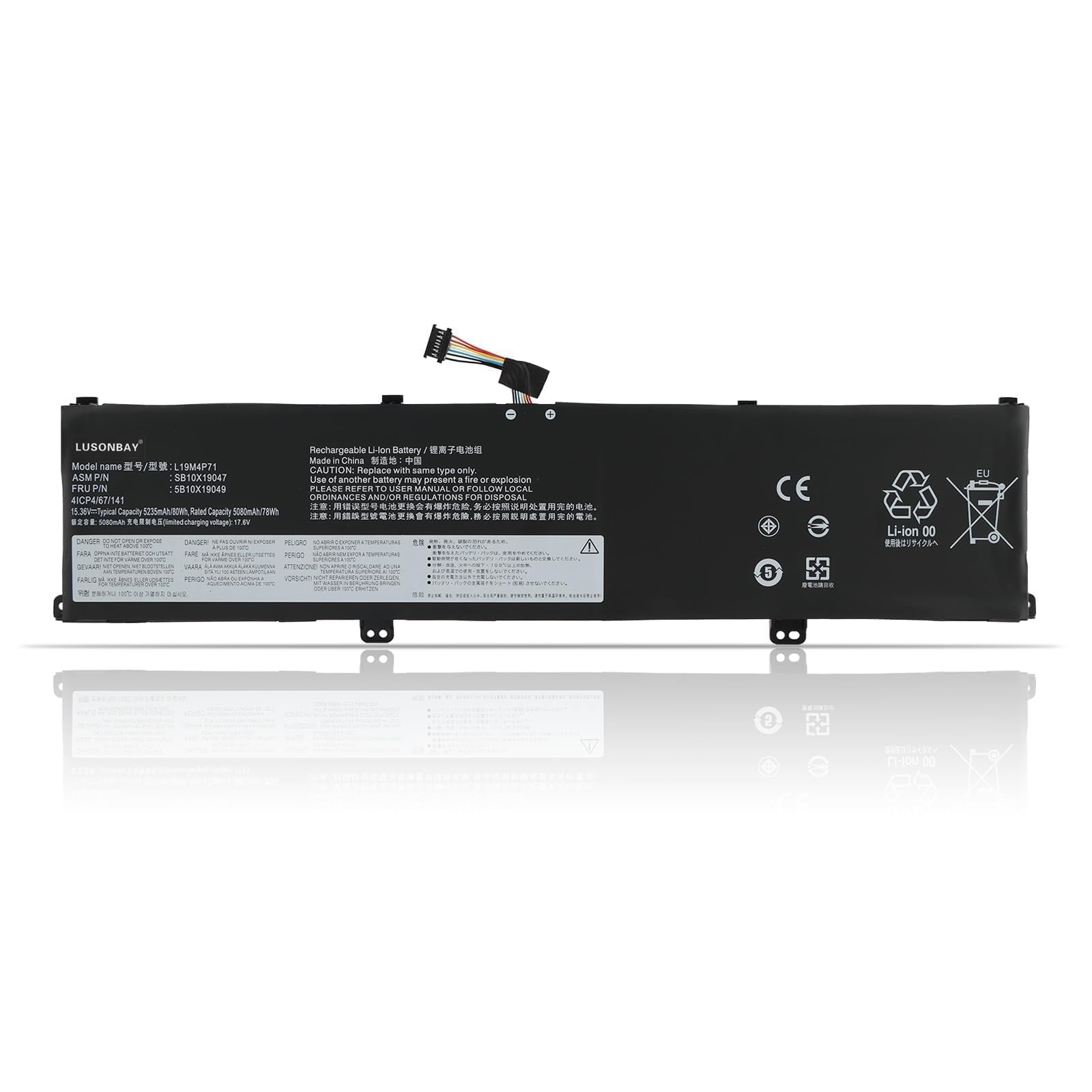 L19M4P71 Laptop Akku für Lenovo L19C4P71 Ersatz Laptop Akku Kompatibel mit Lenovo ThinkPad X1 Extreme P1 3rd Gen 20TK0012US 20TK000DUK 20TK000AMH 5B10X19049 SB10X19047 15.36V 80Wh