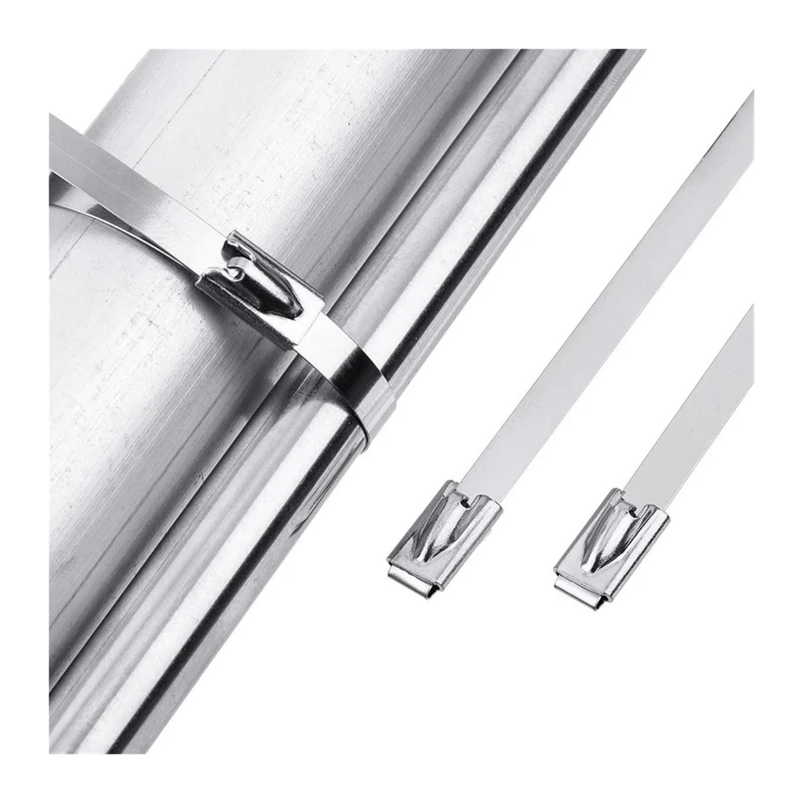 Fascette per Cavi Fascette stringicavo in Acciaio Inossidabile, Fascette stringicavo rivestite, Fascette stringicavo in Metallo con bloccaggio Multiuso(7.9x500mm x100pcs)