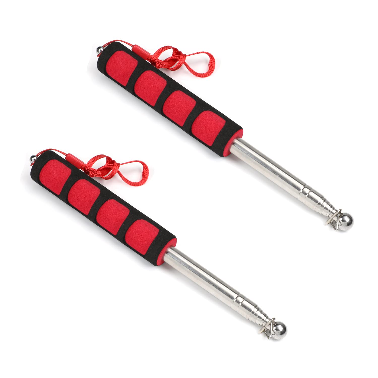 Othmro Telescoping Flagpole Pointer for Teacher 100CM Length Extendable Stainless Steel Pole Red Sponge Handle 2Pcs-image-12