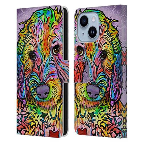 Étui portefeuille iPhone 14 Plus Dean Russo housse protection cuir chien caniche