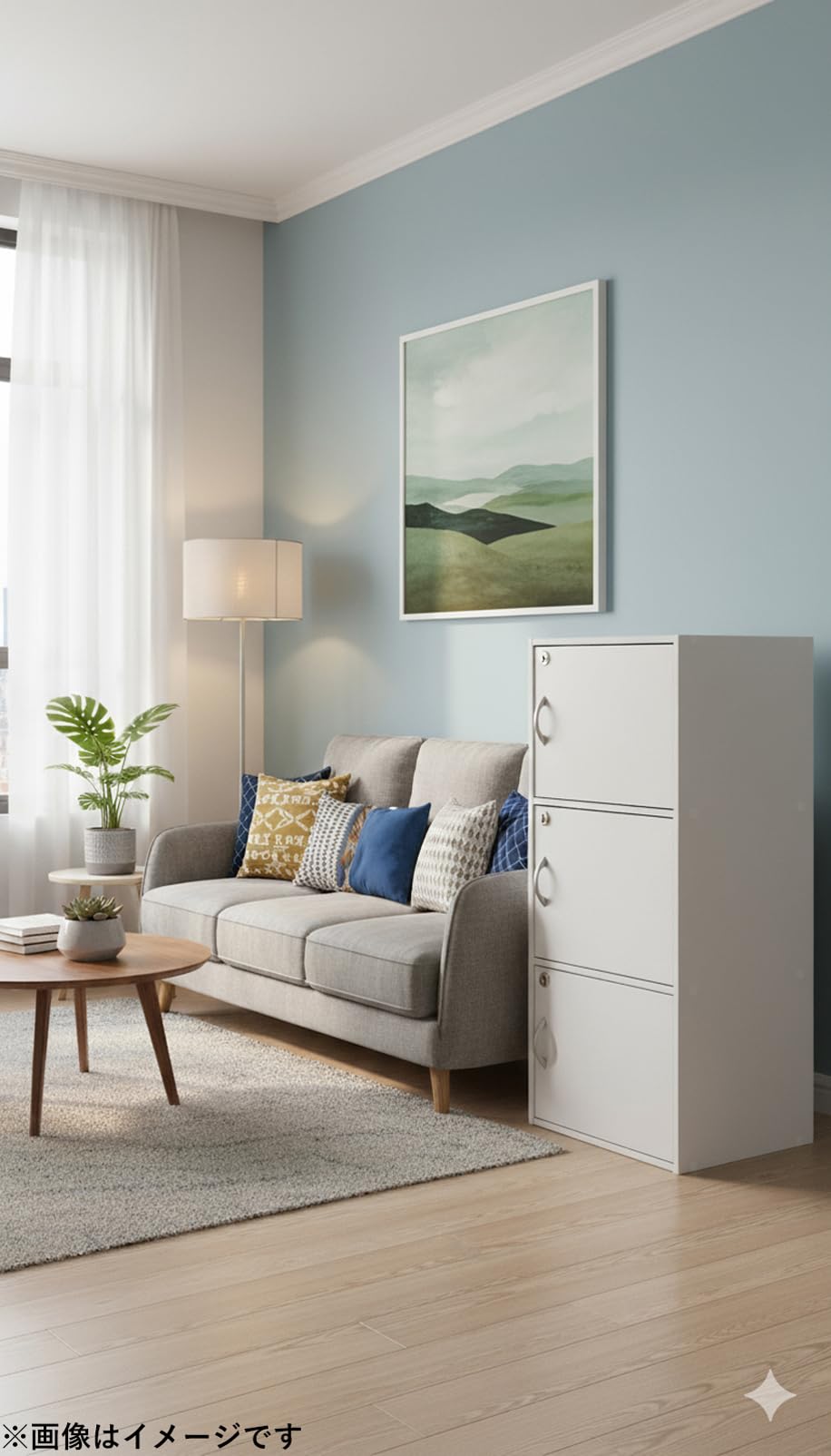 Amazon｜クロシオ 鍵付き3段ボックス ブラウン ホワイト 扉付き 幅42cm