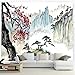 Bcsewcg Cherry Blossom Asian Anime Wall Art Tapestry for Bedroom & Living Room Home Decor