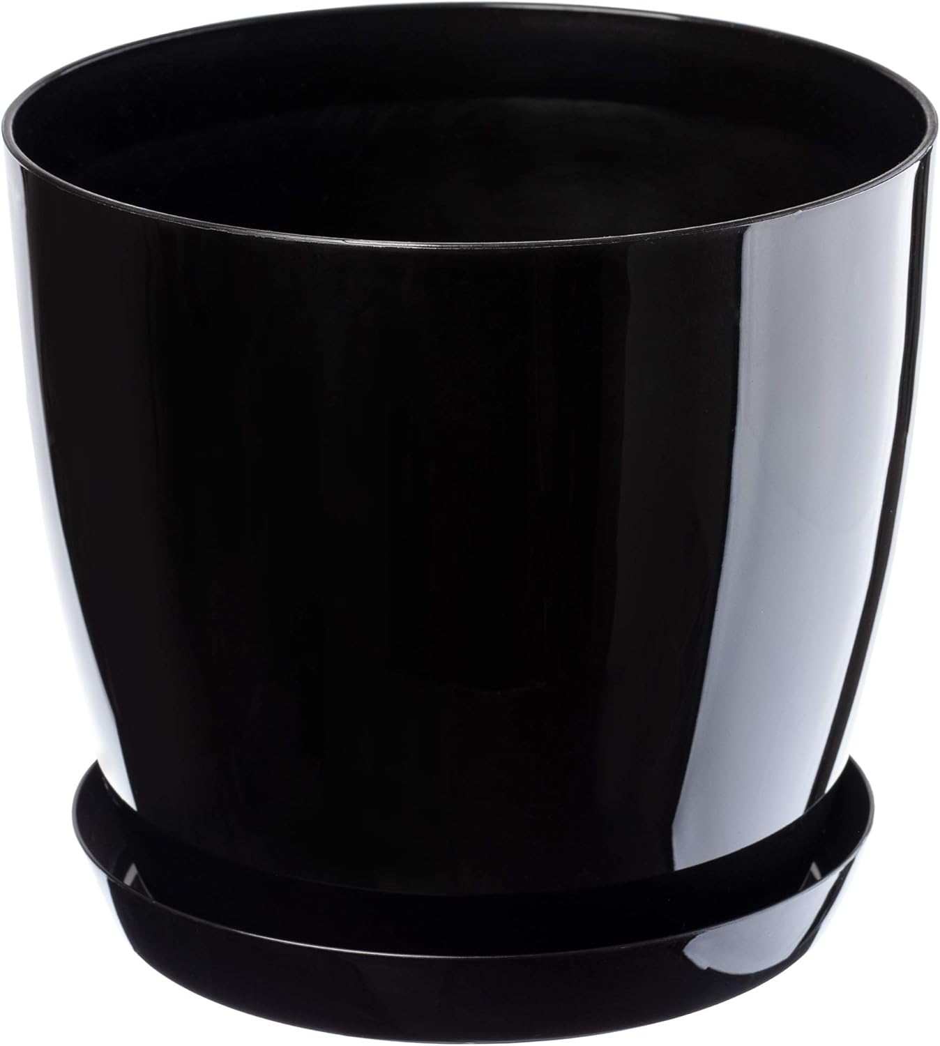 Spetebo Pot De Fleurs Rond En Plastique Au Design Rainuré 39,5 X 31 Cm Pour L'intérieur Et L'extérieur