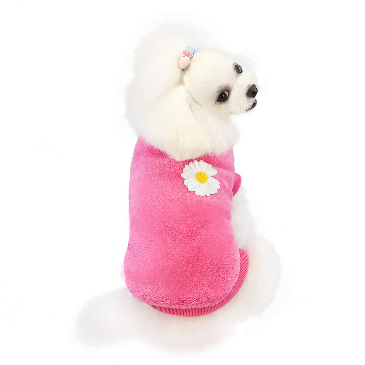 Cane Maglione Cane Vestiti in Pile Cane Maglione di Lana Inverno Caldo Sudore Camicia Fiore Pigiama Maglione in Pile per Piccolo Cane Gatto