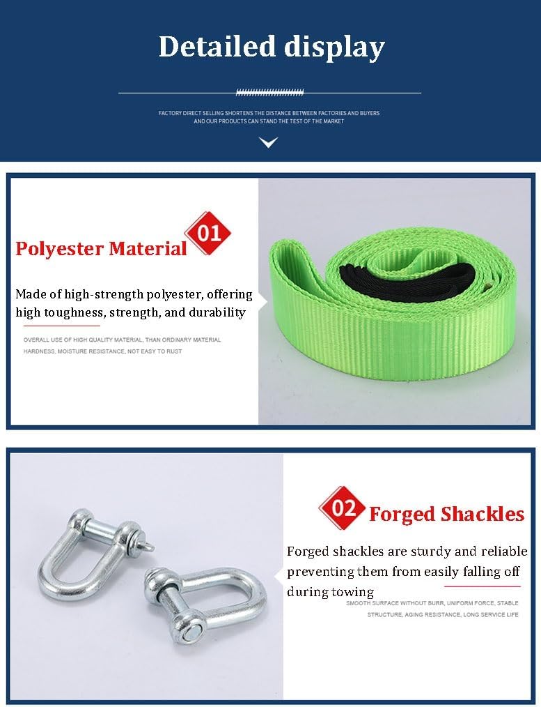 2" X 16' Heavy Duty Tow Strap with Forged Hooks 22,046 Lb Break Strength Tow Rope with Hooks for Trucks Boat Moving Huge Loads Offroading Emergencies(Purple,3 m/5 tons)