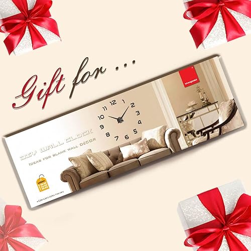 Miniatura 4 de VANGOLD Reloj de pared moderno y grande sin marco para decoración de sala de estar