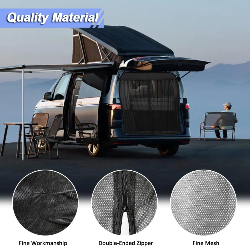 Zanzariera Compatibile con VW T7 per Portellone Posteriore - Zanzariera Magnetica Tenda Parasole contro Insetti e Sole, Rete Ombreggiante Campeggio
