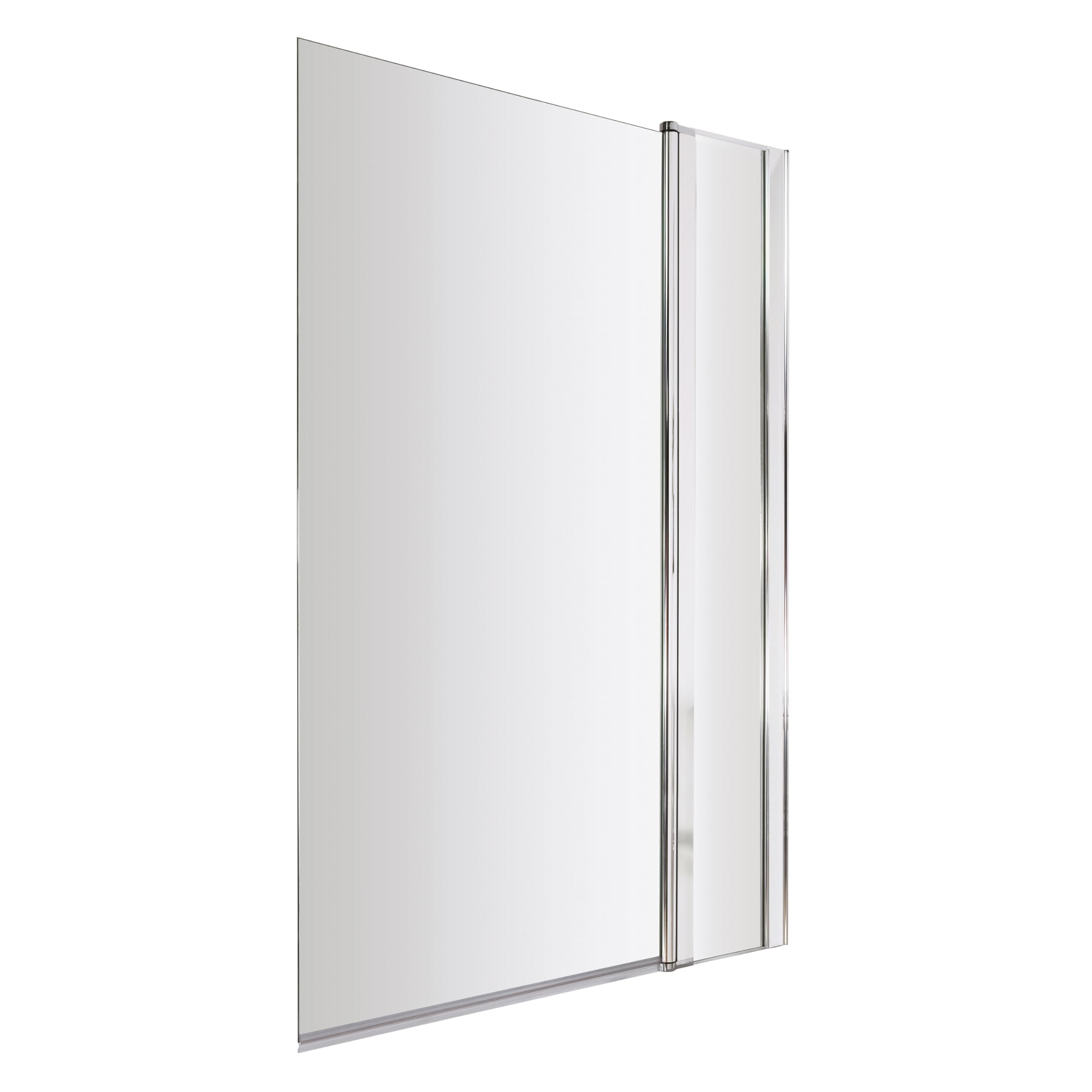 Balterley 6Mm Toughened Safety Glass Reversible Straight Shower Bath Screen With Fixed Panel - Chrome