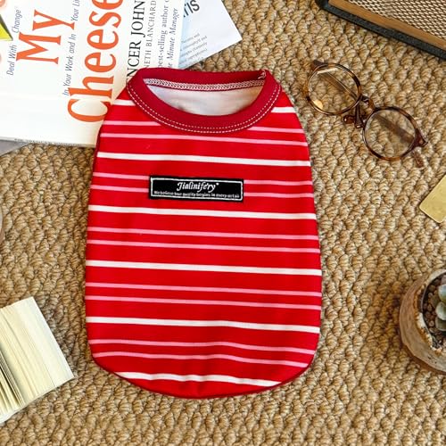 Jialinifery Soft Striped Dog Shirt, Cozy Warm pet Vest for Small Medium Dogs, Classic Puppy cat Clothes for Indoor Outdoor Outfits — view 4