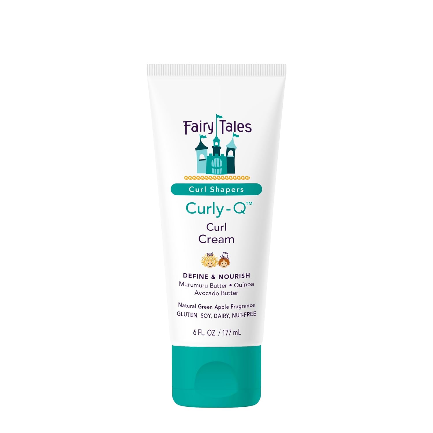 FairyTales Curly Q Kids Curl Cream 6oz - Lightweight Frizz-Taming Crème for Curly Wavy Kids Hair, Paraben Sulfate Gluten Nut Free
