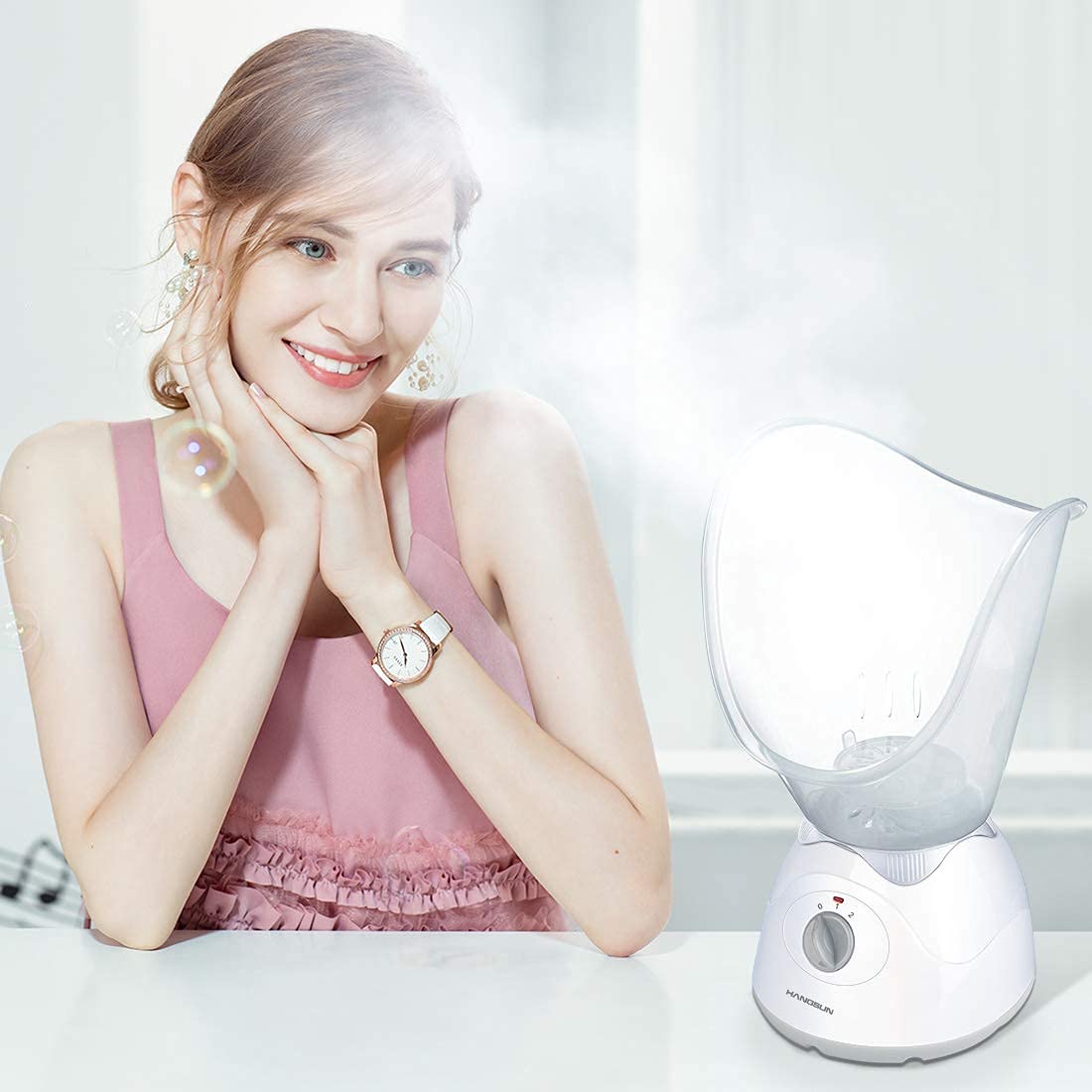 Hangsun Facial Steamer FS60 3-in-1 Nano Ionic Spa for Face Deep Cleaning, Mouth Nose Attachment for Treatment of Colds and Congestion, Compatible with Aroma Oils, Adjustable Steam Output : Beauty & Personal Care