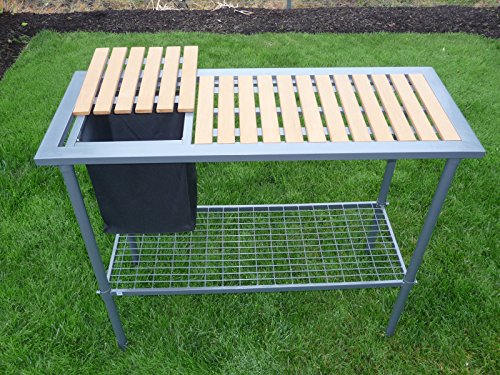 Potting Bench - Weatherguard Garden and Greenhouse Workbench Portable Gardening Center - Features removable trimmings bin and adjustable shelf (39"W x 32"H x 15"D) - Thumbnail 2