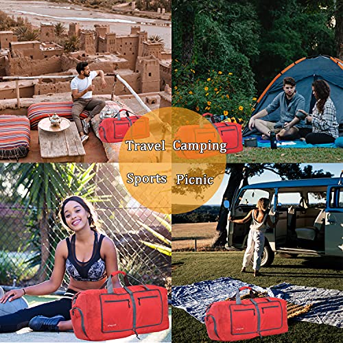 Image of Woogwin Travel Duffel Bag Large Foldable Waterproof Overnight Bag for Beach Swim Bags Pool Sports Gym