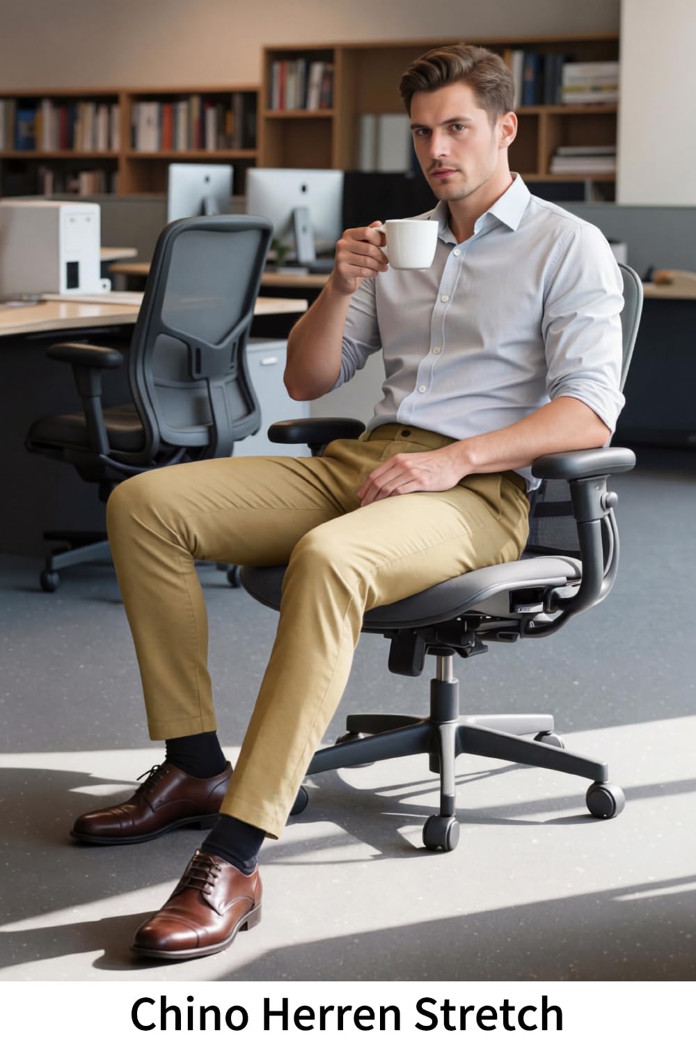 GINGTTO Pantaloni Chinos Uomo Slim Fit Stretch Smart Formali Slacks
