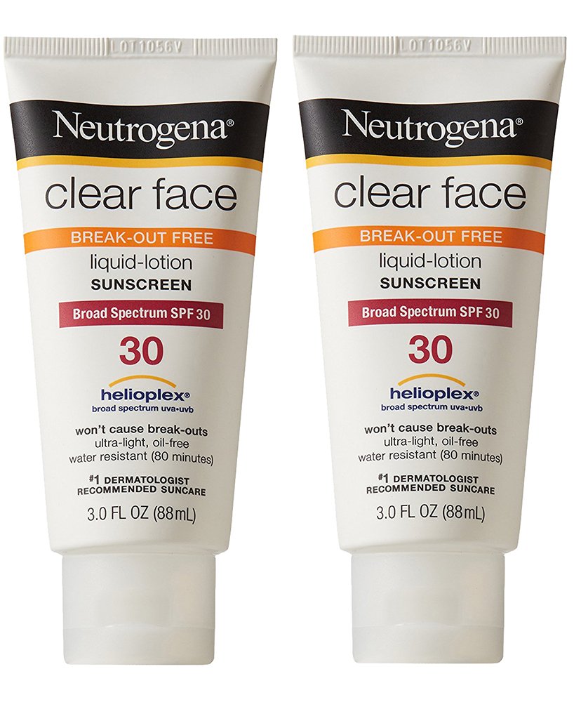Neutrogena Clear Face Liquid Lotion Sunscreen Broad Spectrum 2unità di SPF 30