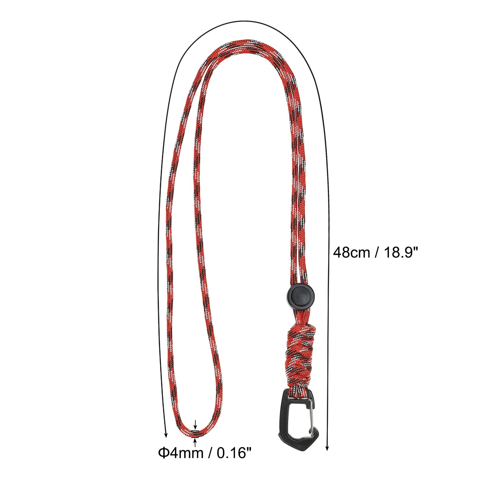 PATIKIL Badge Lanyard 18.8 Inch, Necklace Keychain Cord Metal Clasp Hook Ring Strap for Keys Whistle ID Card Badge Holder Camo Red - Image 2